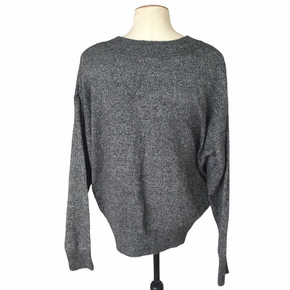 H&M Black and Silver Medallic Thread Sweater Sz S - Picture 2 of 4
